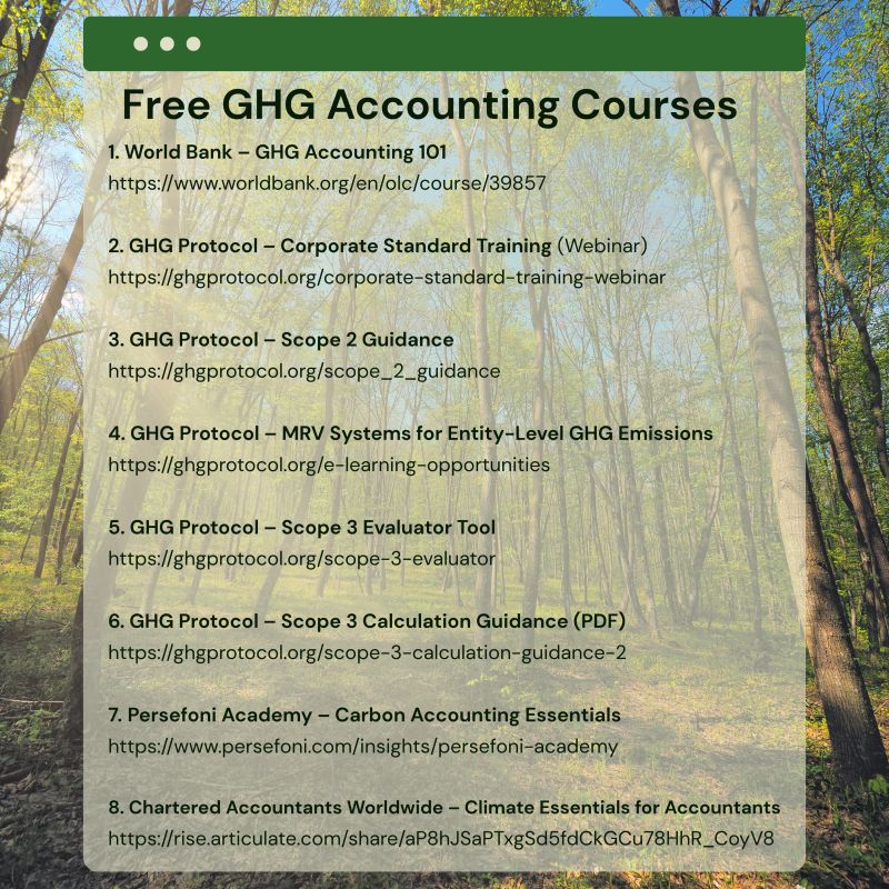 Free GHG accounting courses for ESG professionals