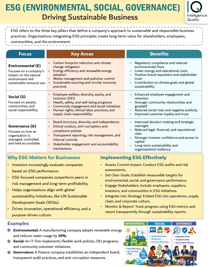 ESG driving sustainable business